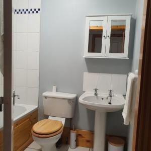 bagno con servizi igienici e lavandino di Modern Apartment good distance from Dublin City and Airport 4people a Dublino