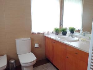 ヴィラ・ノーヴァ・デ・セルヴェイラにあるCerqueira's Houseのトイレ、洗面台、窓のあるバスルーム +17枚の写真