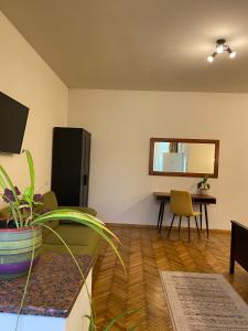 Boutique Rooms with Parking的电视和/或娱乐中心