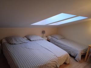 Säng eller sängar i ett rum på Lawendowe Siedlisko