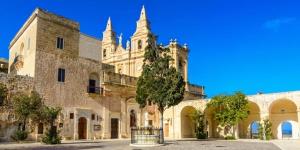 a large building with a tree in front of it at Hotel VIU57 in Mellieħa