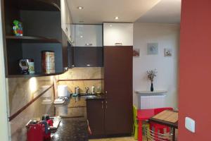 mała kuchnia ze zlewem i blatem w obiekcie Przytulny apartament nr 115 Krynica Zdrój w mieście Krynica Zdrój