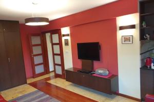 Telewizja i/lub zestaw kina domowego w obiekcie Przytulny apartament nr 115 Krynica Zdrój