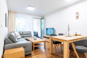 Televízia a/alebo spoločenská miestnosť v ubytovaní Apartmány Resort Vrchlabí