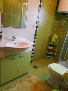 a bathroom with a sink and a toilet at Kuća - vikendica in Kotor +12 photos