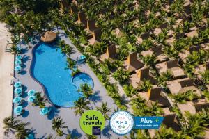 an overhead view of a pool at a resort at Phi Phi CoCo Beach Resort in Phi Phi Islands