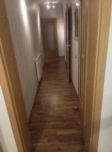 a hallway of a room with wooden floors at Ferienwohnung Rickyy in Reichenbach im Vogtland