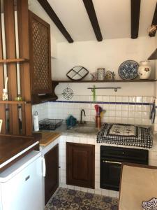 a kitchen with a sink and a stove top oven at Casale Giocondo in Florence