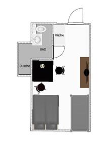 a floor plan of a small apartment with a room at Apartment in der Innenstadt in Göttingen
