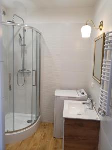 Kúpeľňa v ubytovaní Prestige Aparthotel Piotrkowska 82 - wyjątkowy widok na deptak + 37 fotografií
