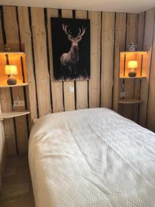 Postel nebo postele na pokoji v ubytování Chalet des Campanules avec Sauna