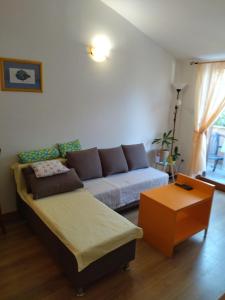 Apartments Graciela في بولا: غرفة معيشة مع أريكة وطاولة