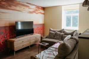 En tv och/eller ett underhållningssystem på Lovely apartment for families and couples