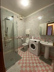 La salle de bains est pourvue d'un lavabo et d'un lave-linge. dans l'établissement Home Gardaview Desenzano, à Desenzano del Garda