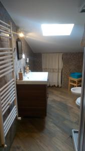a bathroom with a sink and a toilet at B&B IL VECCHIO LUPO in Campo di Giove