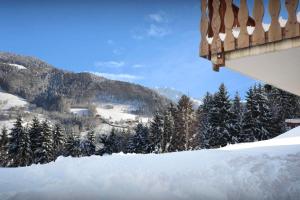 トーヌにあるChalet Les Roses Des Alpes - OVO Networkの雪山の木々の景色
