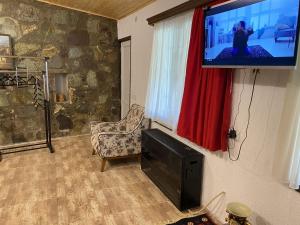 TV a/nebo společenská místnost v ubytování Four seasons in Ananuri