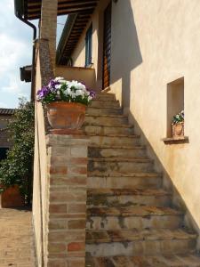 a staircase with a flower pot on the side of a building at Miralduolo in Ponte San Giovanni