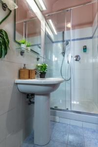 a bathroom with a sink and a shower at Wine Apartments Florence Ansonica in Florence