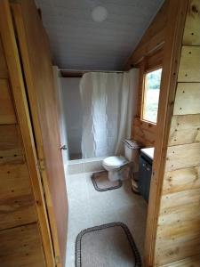 Koupelna v ubytování Cabaña La Granja tomine