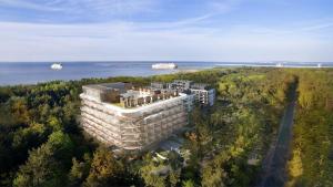 an aerial view of a building on the water at Lividus 432 By Edyta in Świnoujście