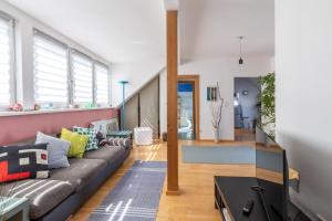 Χώρος καθιστικού στο Andreas' Dachwohnung mit Terrasse