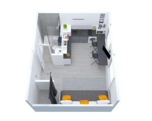 d'un plan d'étage d'une maison dans l'établissement L'ESCALE - 300 m Océan - Hyper Centre - Lumineux - Garage Privatif, à Saint-Nazaire