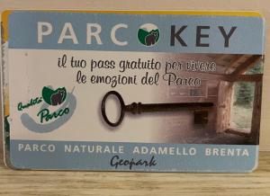 a sign for a parco pasta machine on a table at Albergo Tuenno in Tuenno