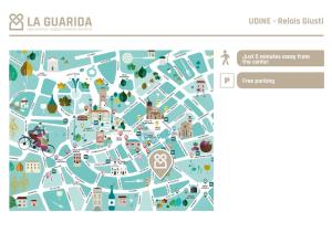 ウーディネにあるRelais Giusti 2 - La Guaridaの建物・観光スポットのある街図