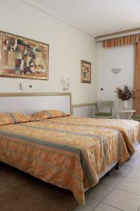 - une chambre avec un grand lit dans l'établissement Hotel Platon, à Athènes