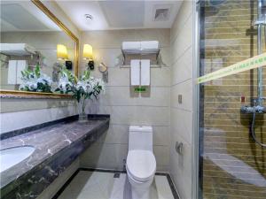a bathroom with a toilet and a sink at Vienna Hotel Guilin Exposition Center in Guilin