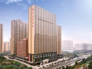 Pemandangan umum bagi Chengdu atau pemandangan bandar yang diambil dari hotel