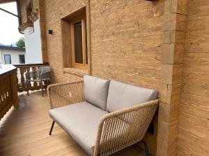 A seating area at Wood Apartments by Trendlbrugger