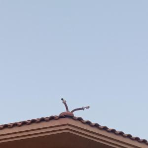 a cross on the roof of a building at شاليهات بورتو مطروح فيو بحر Porto Matrouh Sea View Families Only in Marsa Matruh