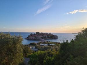 an island in the middle of the water at Apartman Rosemary in Sveti Stefan