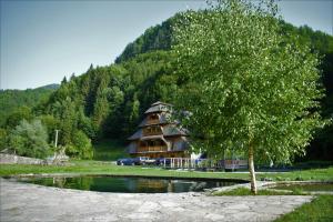 domek na drzewie w środku góry w obiekcie Farmstay Oka i Po w mieście Berane