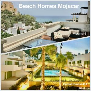 a collage of two pictures of a resort with palm trees at BeachHomesMojacar CantalHomes in Mojácar