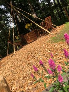 Zahrada ubytování Glamping Nad Meandry