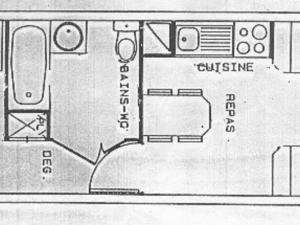 Studio Belle Plagne, 2 pièces, 4 personnes - FR-1-455-24の見取り図または間取り図