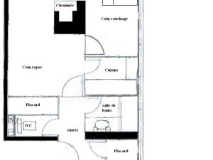 Appartement La Plagne, 3 pièces, 6 personnes - FR-1-455-33の見取り図または間取り図