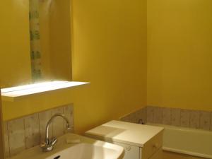 a bathroom with a sink and a mirror and a tub at Studio Corrençon-en-Vercors, 1 pièce, 4 personnes - FR-1-515-83 in Corrençon-en-Vercors