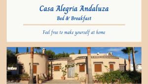 una foto de una casa con las palabras "casa alhambraamboedia" en Premium Bed & Breakfast Casa Alegría Andaluza, en Los Romanes