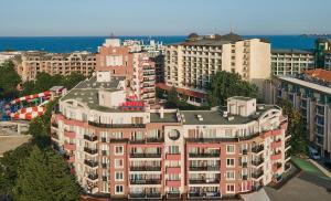 an overhead view of a building in a city at Admiral Plaza Holiday Apartments in Sunny Beach