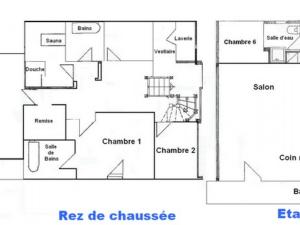 Chalet Les Saisies, 7 pièces, 11 personnes - FR-1-293-54の見取り図または間取り図