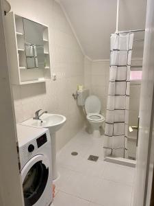 a bathroom with a washer and a washing machine at Vila Vidak in Mojkovac