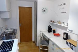una cocina con fregadero y encimera en Ferienwohnung Habichtstal, en Marburg an der Lahn