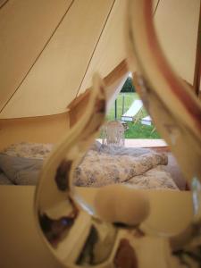 ラドヴリツァにあるWhite Tent Mountain View in camp Garden Parkの鏡台反射