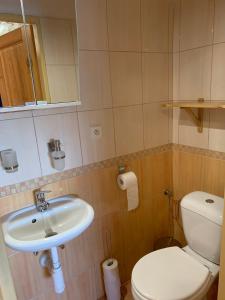 Koupelna v ubytování Penzion a Restaurace Vyhlídka