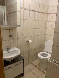 Koupelna v ubytování Penzion a Restaurace Vyhlídka
