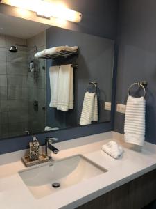 特古西加尔巴JF Three Bedroom Apartment的带水槽、镜子和毛巾的浴室 更多37张照片